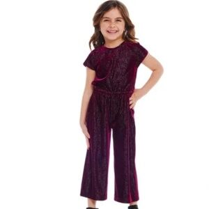 Andy & Evan Red Lurex Kids Jumpsuit